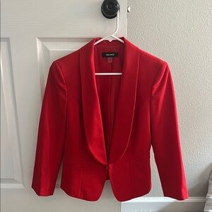 Nine West Red Tailored Blazer with Shawl Collar